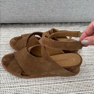 Camel suede sandals made in Italy sz 9